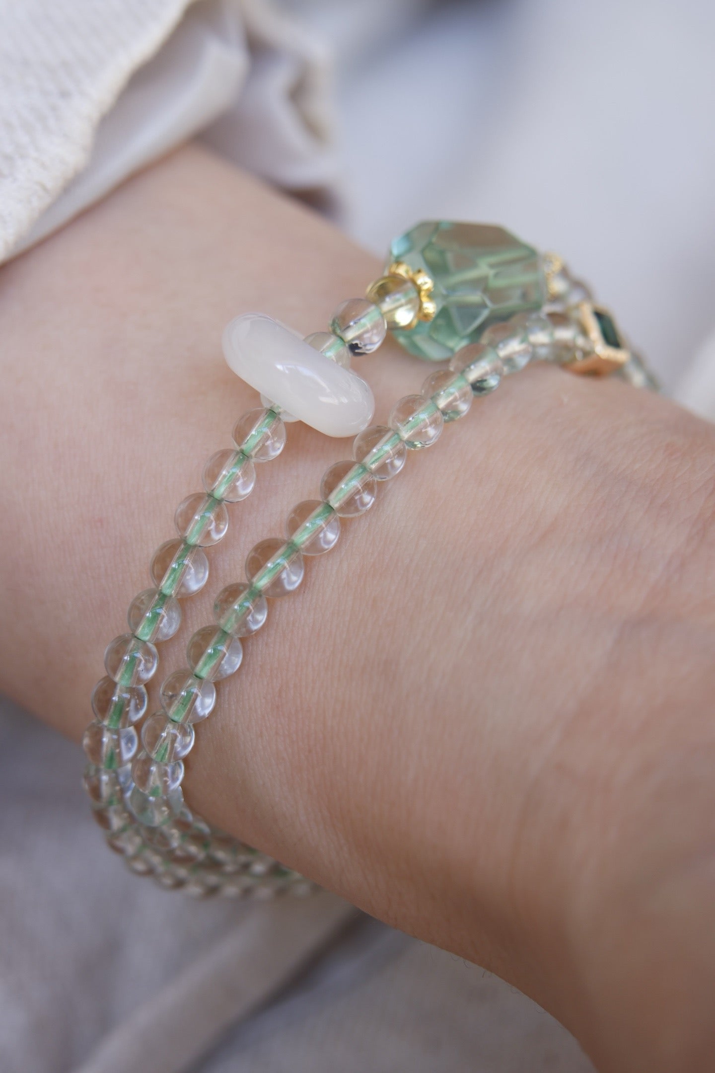 Women’s Natural Fluorite Crystal Bracelet — Pure, Ethereal & Elegant
