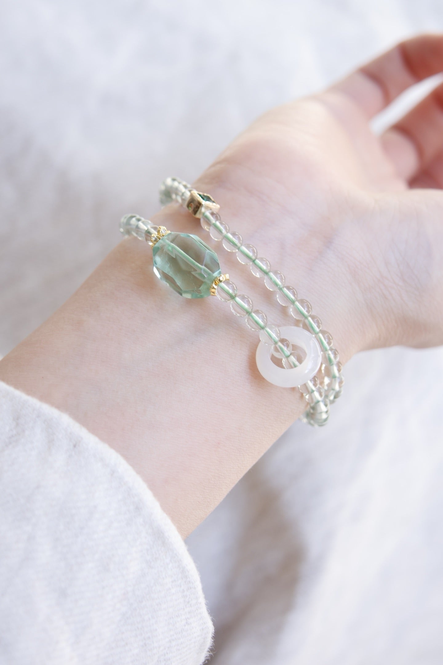 Women’s Natural Fluorite Crystal Bracelet — Pure, Ethereal & Elegant