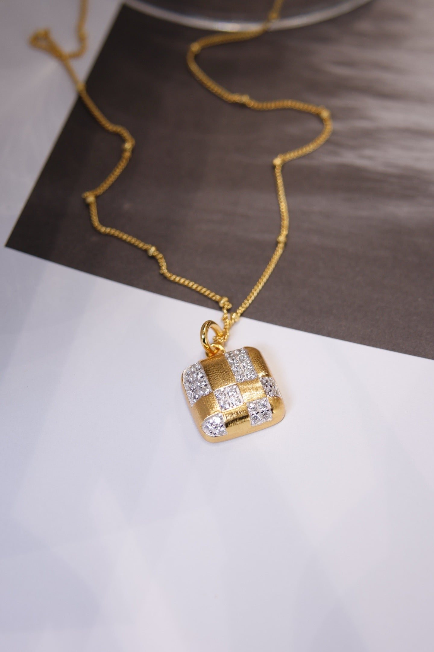 18K Gold-Plated Women’s Sugar Cube Pendant