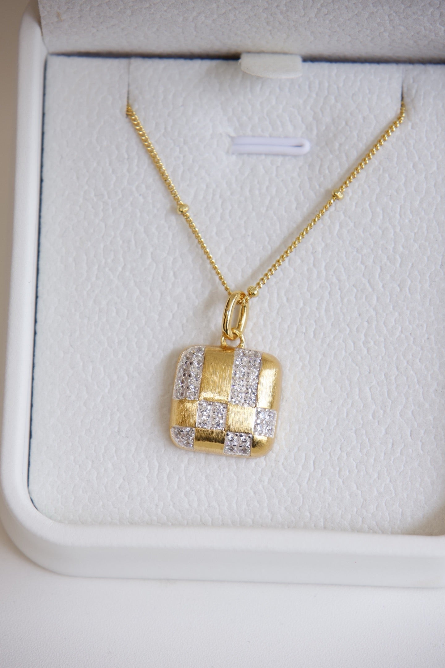 18K Gold-Plated Women’s Sugar Cube Pendant