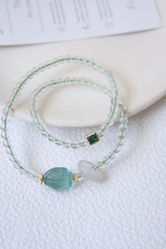 Women’s Natural Fluorite Crystal Bracelet — Pure, Ethereal & Elegant